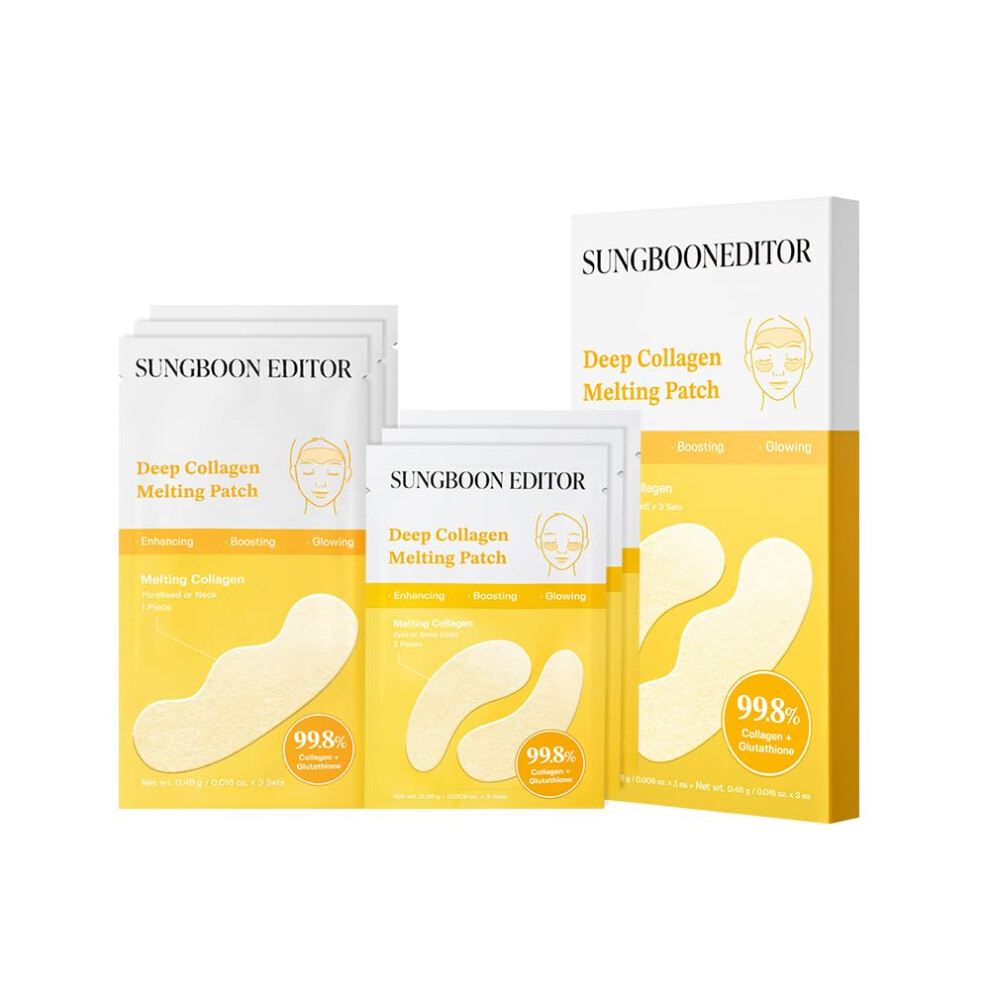 Sungboon-Toimittaja Sungboon Editor Deep Collagen Melting Patch 6Pcs | Under Eye And Neck Anti- Wrinkle Patches With Real Collagen & Glutathione | Real Collagen Films For