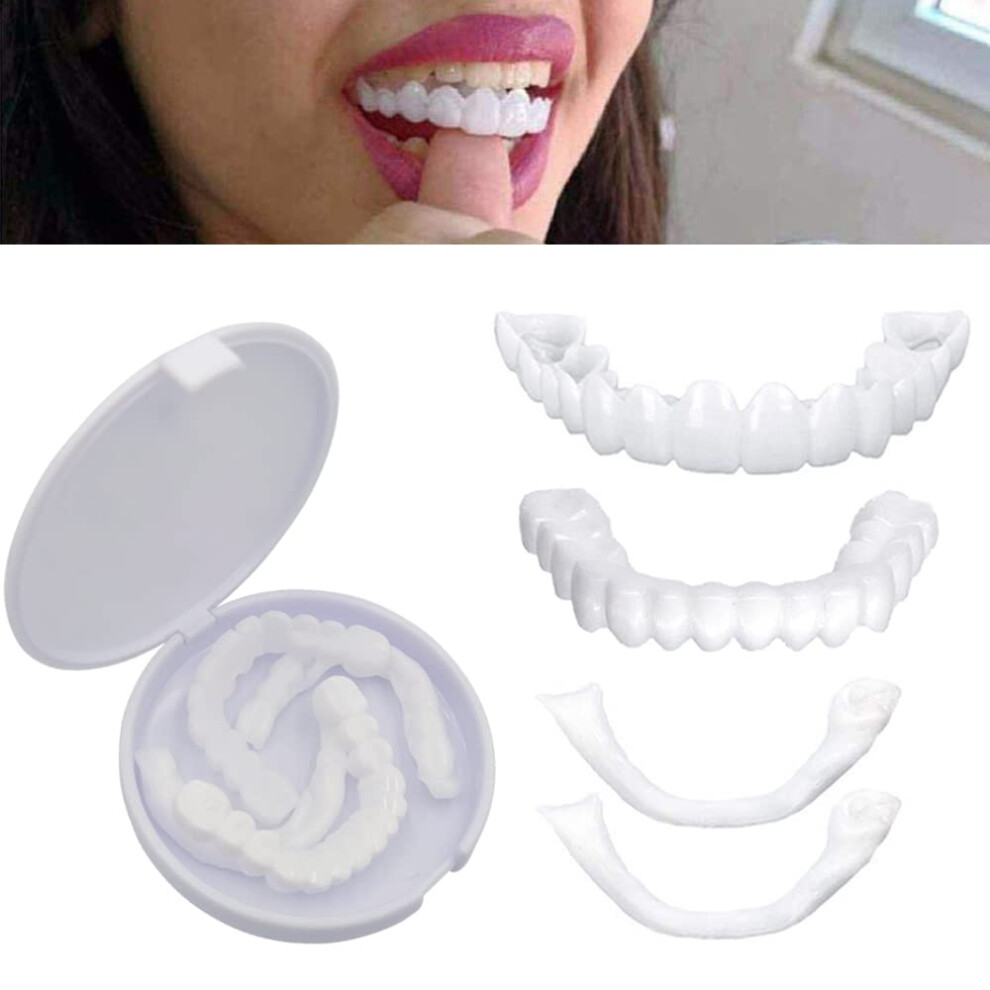 Karea Top And Bottom Fake Teeth Cover The Broken And Missing Tooth Snap On Instant & Confidence Smile