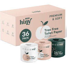 Papel higi   nico ecoHiny Premium de bamb    suave | 36 rollos de 3 capas y 350 hojas | Certificado FSC, libre de PFAS, libre de BPA, seguro para fos