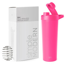 Bottiglia Shaker in Acciaio Inossidabile 24oz | Coppa Metallica Isolata per Proteine e Shakes | Rally Collection | Raspbe