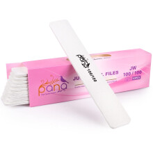 10 stuks - PANA Jumbo dubbelzijdige nagelvijl voor manicure, pedicure, natuurlijke en acrylnagels - wit (korrel 100/100)
