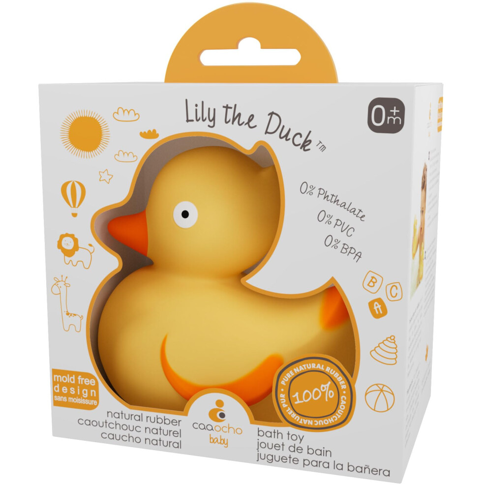 Photos - Bath Toy CaaOcho Pure Natural Rubber  - Rubber Ducky Lily The Duck Baby Toy - Hole Free s BPA Free s for Infa