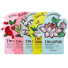 TONYMOLY I'm Real Radiance Sheet Mask 5 Count kosteuttaa ja kosteuttaa kasvoja