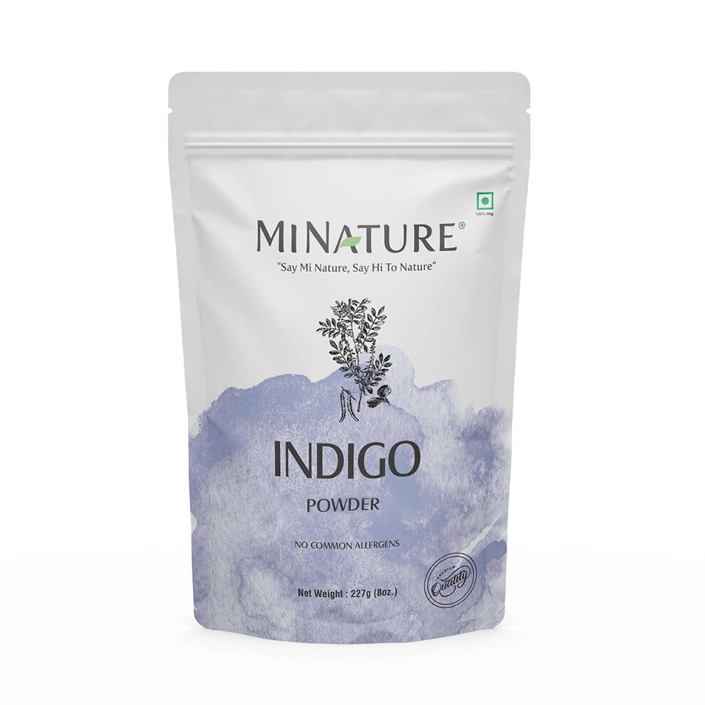 Poudre d'indigo mi Nature, 100 % pure, naturelle et biologique, pour cheveux (227 g / 8 onces)