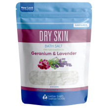 Sali da bagno per pelle secca, 32 once, sale Epsom con oli essenziali naturali di geranio, lavanda, ylang ylang e limone, pi    vitamina C in busti