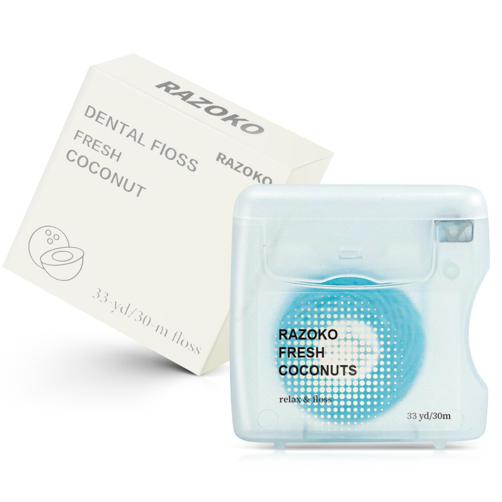 Razoko Coconut Oil Infused Woven Dental Floss Vegan And Cruelty-Free Coconut Scent 2 Month Supply (33 Yds X 1 Units)