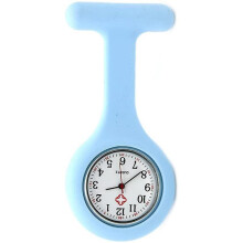 Nurse Watch Brooch, Silicone with Pin/clip, Infection Control Design, Health Care Nurse Doctor Paramedic Medical Brooch Fob Watchlight Blue