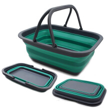 SAMMART SAMMART 9,2L (2,37 gallon) opvouwbare badkuip met handvat - draagbare picknickmand/krater voor buiten - opvouwbare boodschappentas - ruimtebe