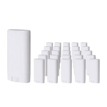 GOEGE Empty Plastic Oval Deodorant Containers Lip Balm Tubes with Lid Caps 15ML for Lipstick Crayon chapstick homemade Lip Balm BPA Free (50 Pcs)