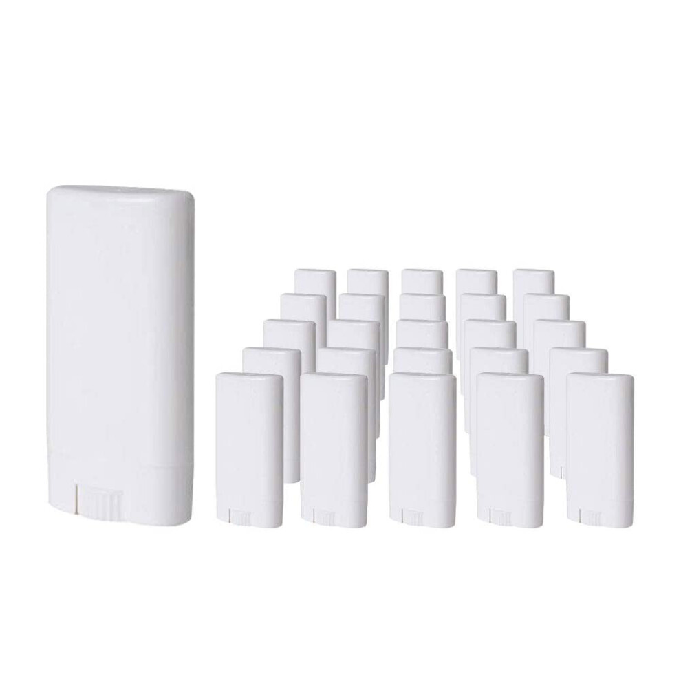 Goege Empty Plastic Oval Deodorant Containers Lip Balm Tubes With Lid Caps 15Ml For Lipstick Crayon Chapstick Homemade Lip Balm Bpa Free (50 Pcs)