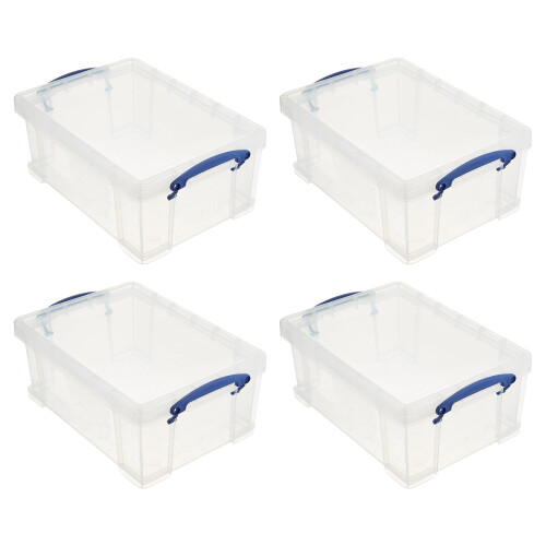 Really Useful Really Useful Box Στοίβαγμα 9 Λίτρων Πλαστικό Δοχείο Αποθήκευσης (4 Πακέτο)