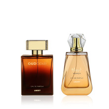 Liberty Luxury Perfume Gift Set - Flirt en OudGold voor mannen en vrouwen (elk 100 ml/3,4 Oz) Eau De Parfum (EDP) Spray Ontworpen in Frankrijk Langdu