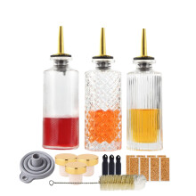 Siroopdispenserflessenset 3 verpakkingen 5 OZ Eenvoudige kleine siroopflessen set met upgrade metalen schenktuit SC057 (3 stuks)