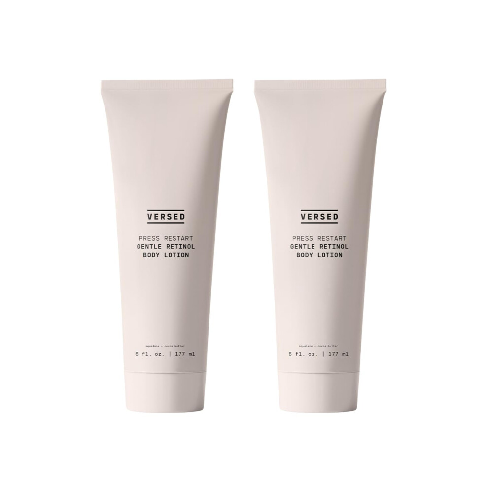 Versed Press Restart Retinol Body Lotion  2 Pack - Skin Firming Lotion with Cocoa Butter  Squalane & Vitamin E - Lightweight All-Over Body Moisturizer