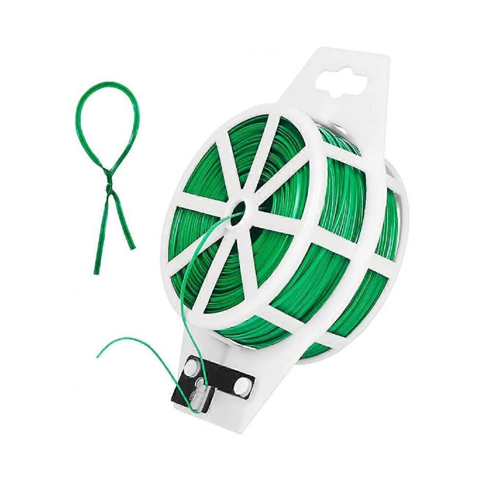Garden Plant Ties, Plastic Plant Organizer Clerk Graft Tie Wire for Gardening, Multifunctional with Cut 100m (Green)