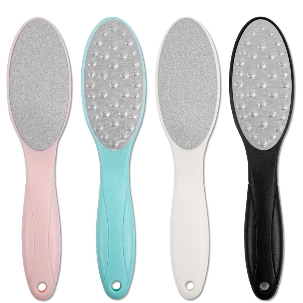 4 Raschietti Per Piedi In Acciaio Inox, Lima Per Piedi A Doppia Faccia, Per Rimuovere Calli E Pedicure, Strumenti Professionali Per Pedicure, Strumenti Per Pedicure, Scrub Ai Piedi (Acciaio-image