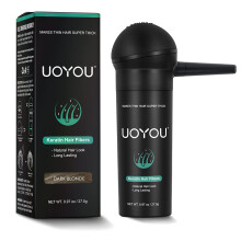 UOYOU DARK BLONDE Haarfasern fr dnner werdendes Haar, 27,5 g Flasche mit Applikator | Natrliche Keratin-Haarfasern, Concealer gegen Haarausfall f