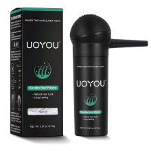 UOYOU WHITE Haarfasern fr dnner werdendes Haar, 27,5 g Flasche mit Applikator | Nicht nachweisbarer und natrlicher Keratin-Haarfaser-Concealer geg