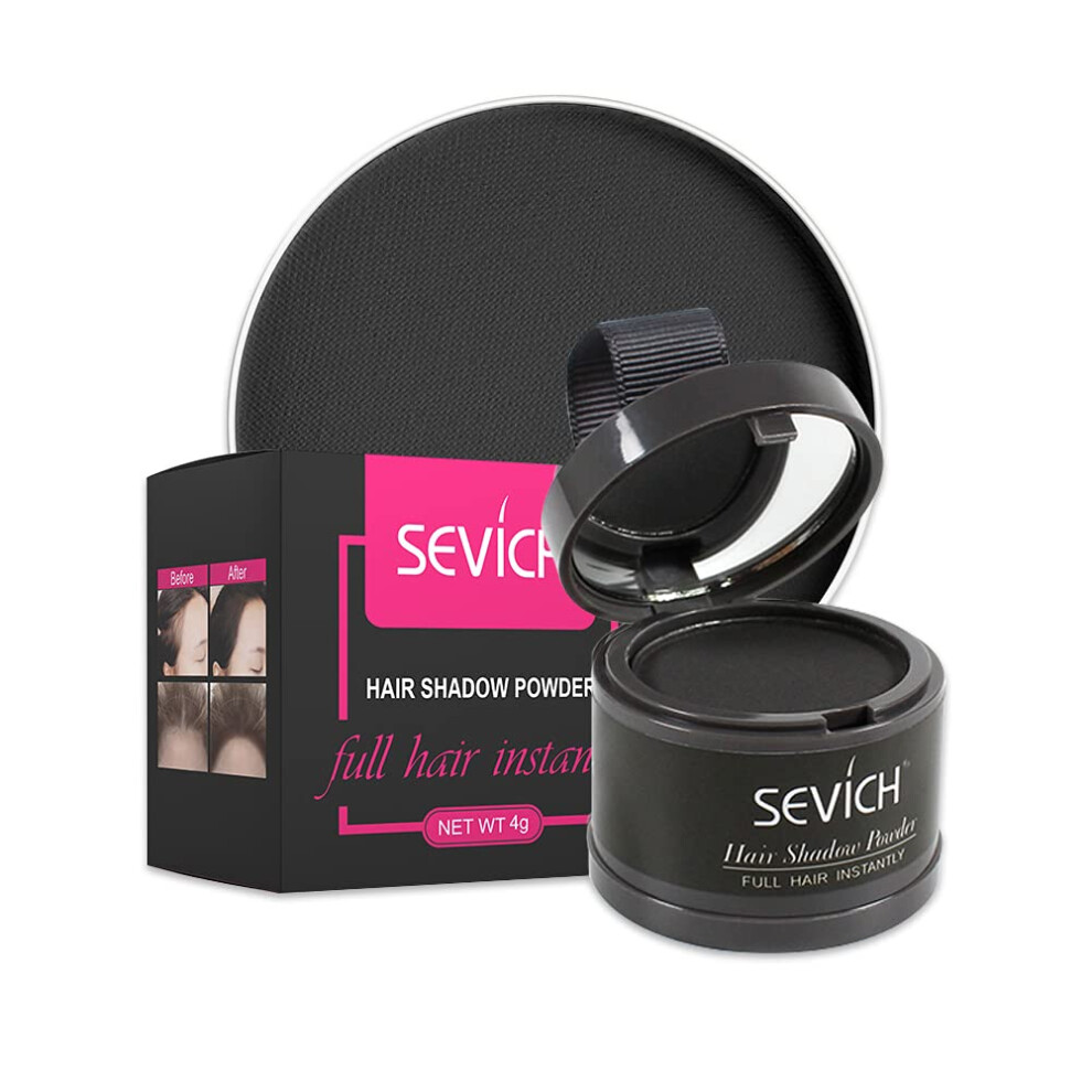 Sevich Black Hairline Powder Quick Cover Grey Hair Root Concealer Eyebrows & Beard Line For Thinning Grey Hairline Windproof&Sweatproof
