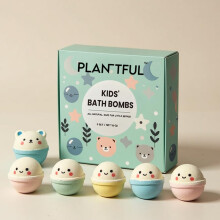 Plantful Naturliche Badebomben fur Kinder, Bio, ungiftig, Bubble Podz, flauschige Schaumseife, Weihnachtsgeschenke, Sprudelbad fur Madchen und Ju