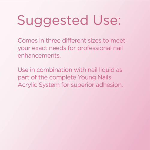 Young Nails Acrylic Core Powder - Αυτοεπιπεδούμενη Πούδρα Νυχιών, Διαφανές Ροζ Λευκό 2