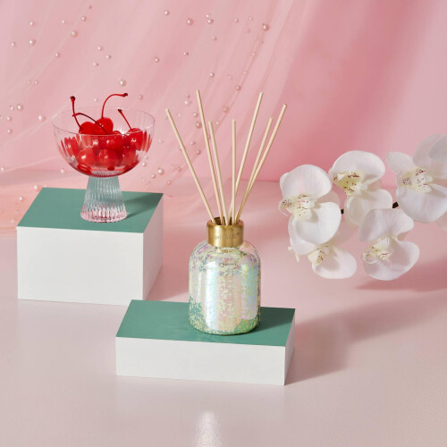 Capri Blue Reed Diffuser - Wordt geleverd met ananasbloem geurende diffuser, olie-diffusersticks en kwik iriserende glazen fles - aromatherapie-diffu 1