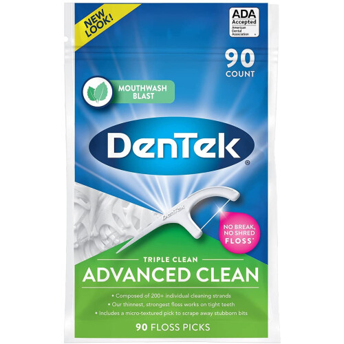 Dentek Triple Clean Floss Picks Mint 90 Count
