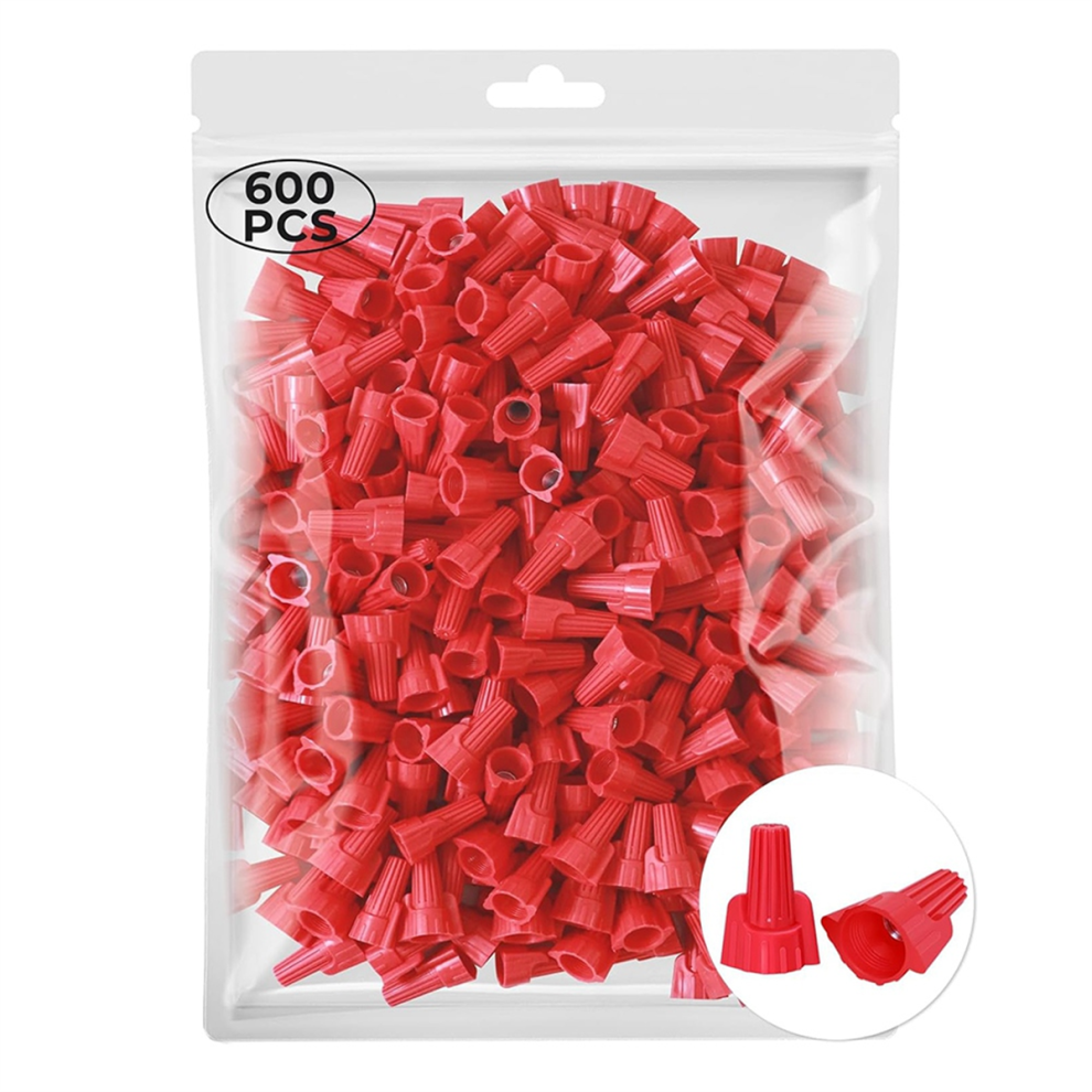 600Pcs Red Wire Connectors Nuts,Twist-On Screw On Type Connectors 4852091338571