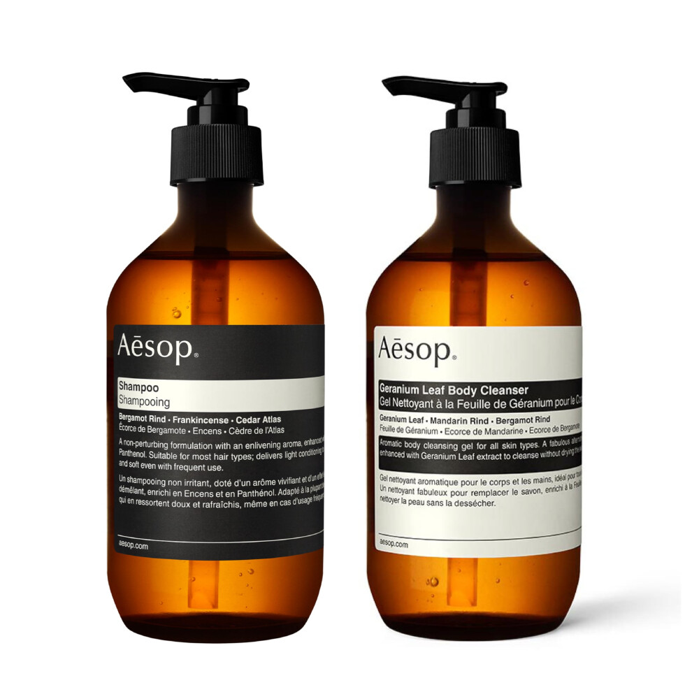 Aesop Geranium Leaf Body Cleanser and Shampoo | Paraben  Cruelty-free & Vegan | 16.9 oz