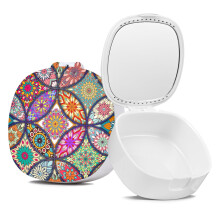 TIHYWR Retainer Case med spegel och ventilationshl - Night Guard & Aligner Case Frgglad Mandala Design
