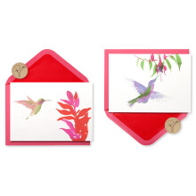Papyrus Blank Cards with Envelopes Watercolor Hummingbirds (20-Count)