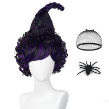 Fekete lila Mary parka gyerekeknek Felnotteknek Elore kialaktott bolyhos fonott boszorknyparka jelmez Halloween Party haj Parka zsinrral gyerek