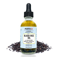 PERFECX - Svart Ris Hårolja 2 fl oz - för Huvudbottensbehandling - 48 timmar Herbal Infused Ayurvediska Ingredienser