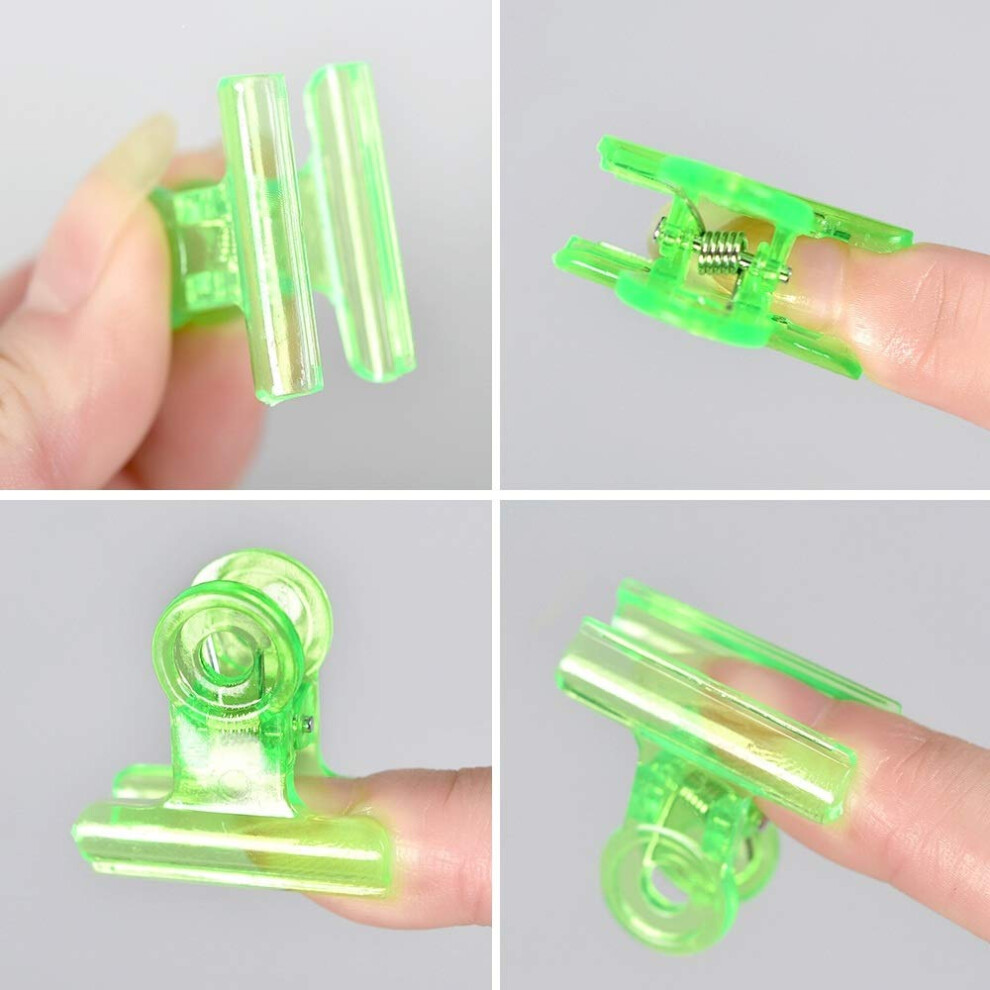 Kads Green Nail Extension Clips 5Pcs C Curve Pinching Clips Multi-Functional Clamp 4 Colors Acrylic Nails Pinchers Professional Nail Extension Tool (Green)