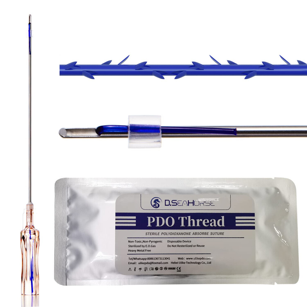 Pdo Thread (Bidirectional cog 4D L (tip) 19G 100mm) For Face /360R Bidirectional Cog Thread/Pdo Cog Thread Lift L Blunt(10pieces per pack)