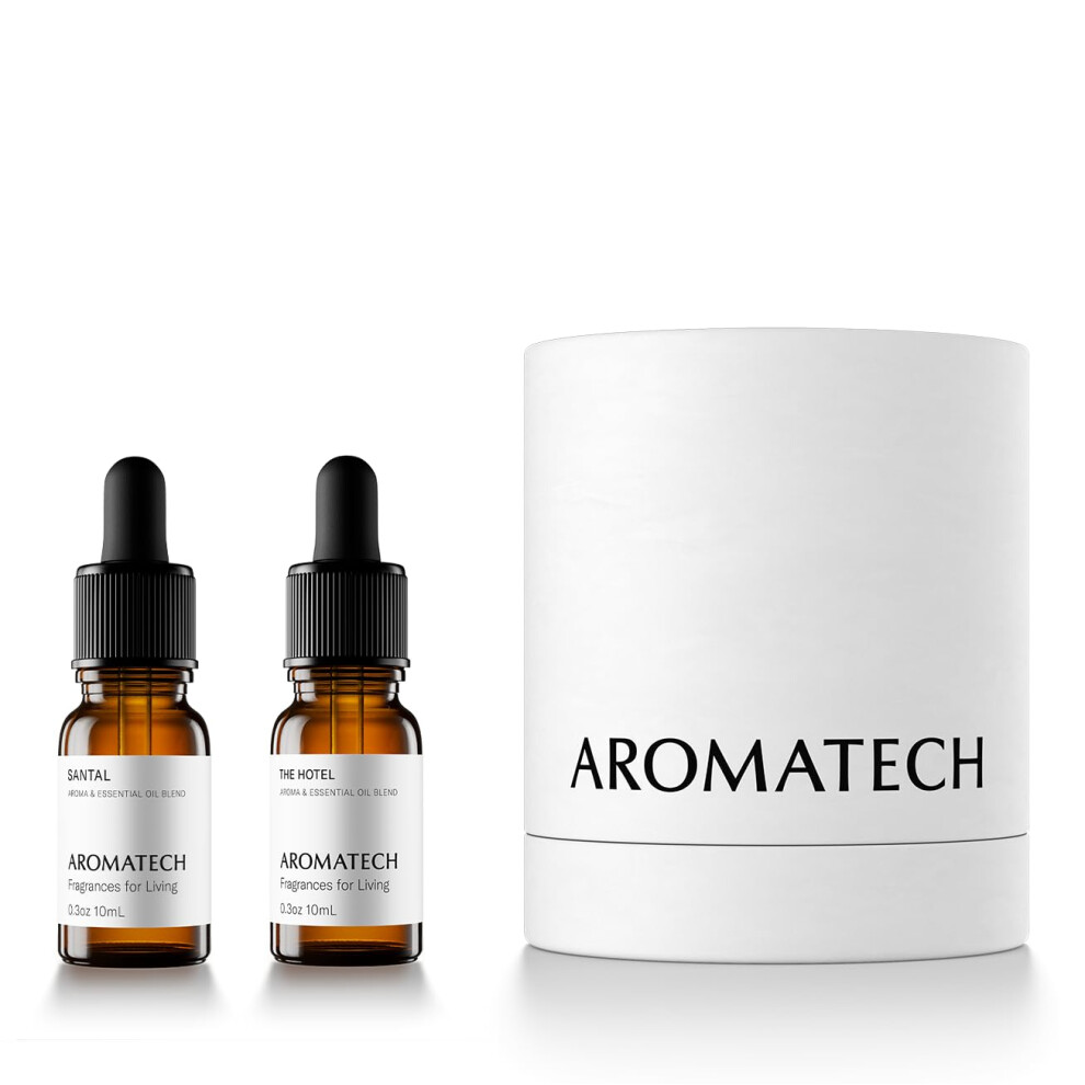 Coffret AromaTech Santal et The Hotel | Coffret cadeau d'huiles essentielles pour diffuseur d'ar   mes, m   lange de santal, cardamome, papyrus, musc