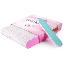 25PCS Mini Size PANA Professional Double Sided Nail Files - Pink&Teal 80/80 Grit - Emery Board Nail Buffering File Manicure Pedicure Nail Polisher W