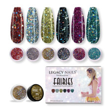 Legacy Nail Acryl-Puder-Kollektionen  6 Farben, professionelles Nail-Art-Puder-Set, Manikre, DIY fr Dip- und Acryl-Nagelverlngerungen (Fairies-Ko