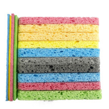 12 STKS Reinigingsspons 2,5X4,0 inch Keuken DishSponge Reinigingsscrub Kleurspons Biologisch afbreekbare natuurlijke spons Niet-kras Keuken Cellulose