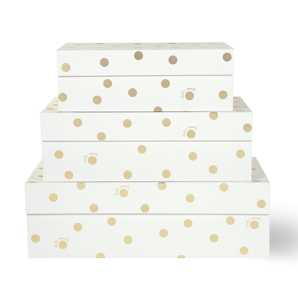 Kate Spade New York Decorative Storage Boxes with Lids  3 Pack Sturdy Organizer Storage Bins  Includes Small Medium Large Pink Nesting Boxes with Magn