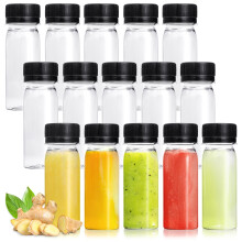 Xuyyicao 30 Pcs 2 Oz Small Plastic Bottles for Liquids Ginger Shot Bottle with Lids Reusable Bulk Beverage Containers for Juice Liquor Potion Wellness