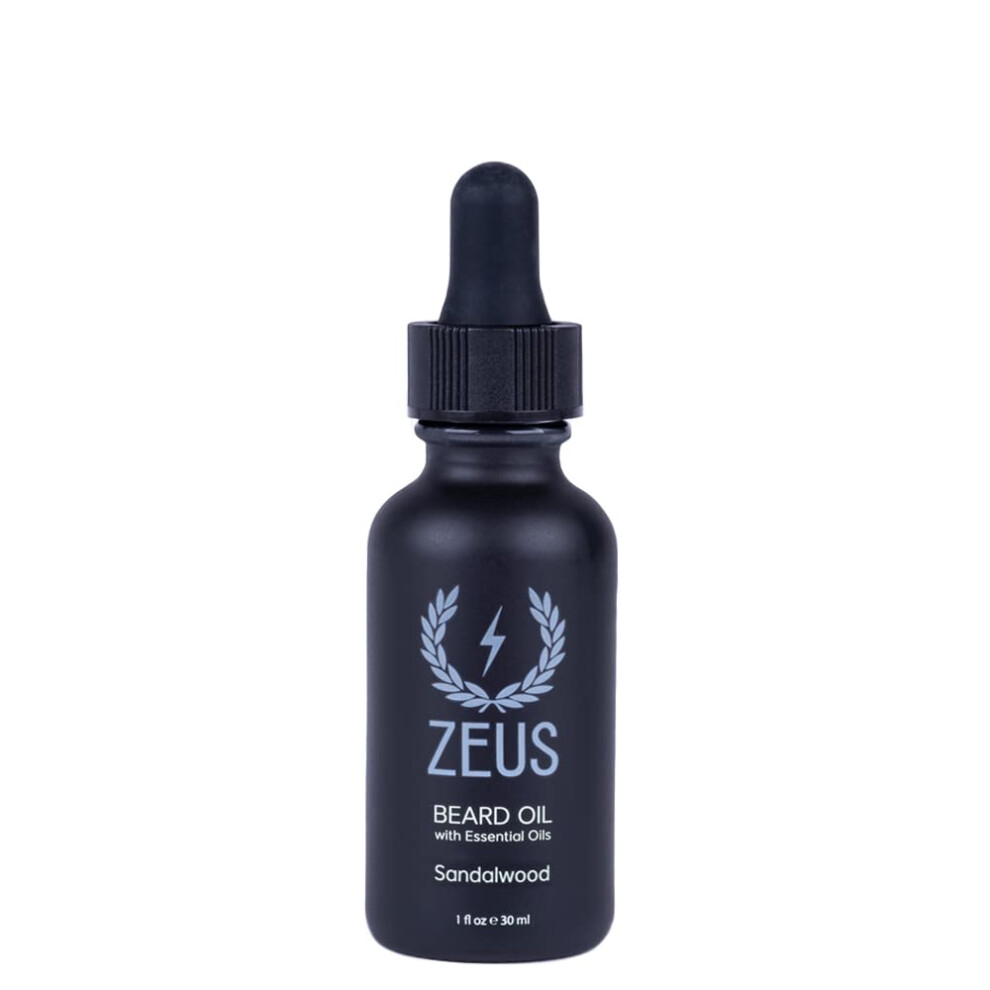 Zeus Natural Beard Oil, Hochwertiges Pflegendes Bart L Zum Erweichen Von Bart Und Schnurrbart Hergestellt In Den Usa (Sandelholz), 1 Oz.-image