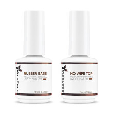 Nicedeco Clear Rubber Base Gel Polish and No Wipe Gel Top Coat