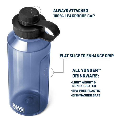 YETI Yonder 1.5L/50 oz Water Bottle with Yonder Tether Cap  Charcoal 1