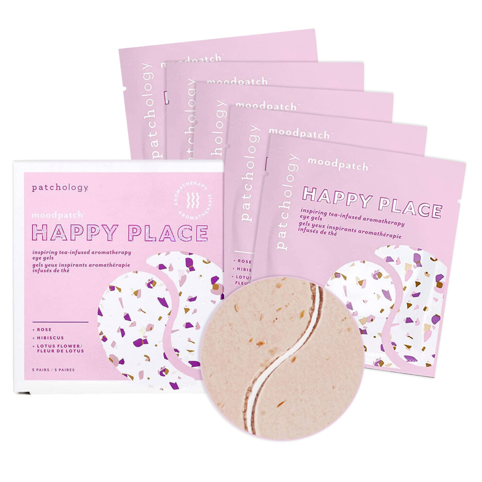 Patchologi Dark Patchology Happy Place Under Eye Patches - Overnight Anti-Aging Eye Masks For Circles Puffy & Eye Bags & Wrinkles - Brightening & Depuffing Ski