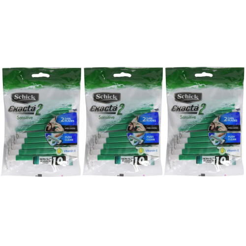 Schick Exacta2 Sensitive eldobhat borotva 30p (10 darab x 3 csomag)