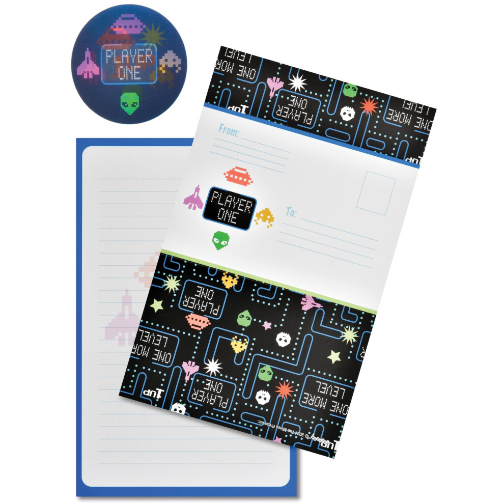 Iscream Pak Van 8 Opvouwbare, Klaar Om Te Versturen Notitiekaarten - Retro Gamer-image