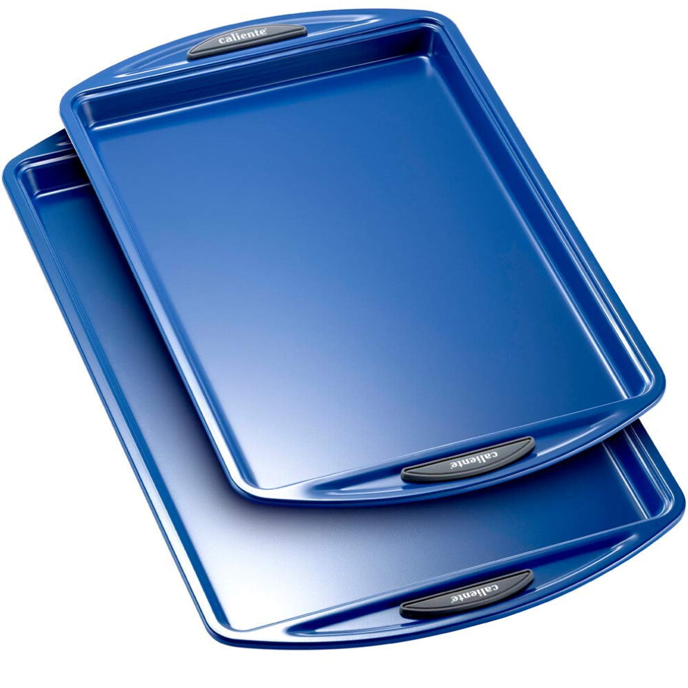 Caliente Nonstick Bakeware Set of 2 Cookie Sheets | Premium Medium & Small Baking Sheets | Durable Carbon Steel Baking Sets | Housewarming Wedding C