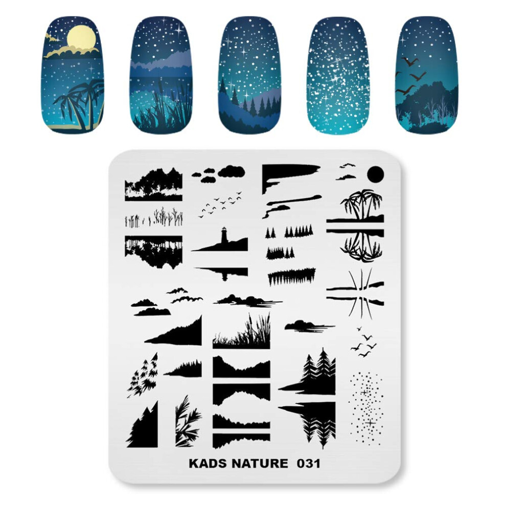 Kads Nail Stamping Plate Nature Template Image Design Plates For Nail Art Decoration And Diy Nail Art (Na031)