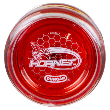 Duncan Toys Hornet Pro Looping Jo-Jo mit Schnur, Kugellagerachse und Kunststoffgeh   use, durchsichtig mit roter Kappe